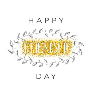 Vector illustration of hand drawn happy friendship day felicitation Stock Illustration