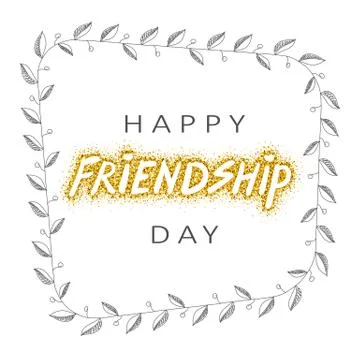Vector illustration of hand drawn happy friendship day felicitation Stock Illustration