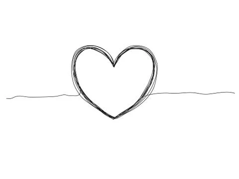 Vector illustration of hand drawn heart on white background Stock Illustration