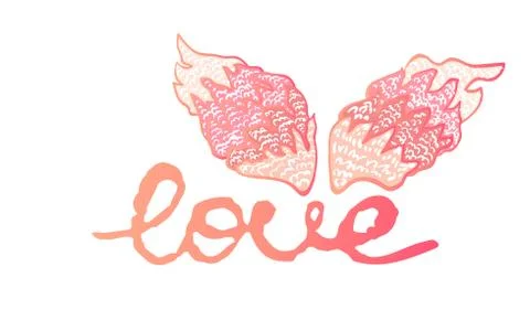 Vector illustration with hand-drawn lettering. Love Stock Illustration