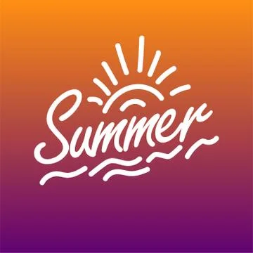 Vector illustration Hand drawn lettering composition of Hello Summer with doo Stock Illustration