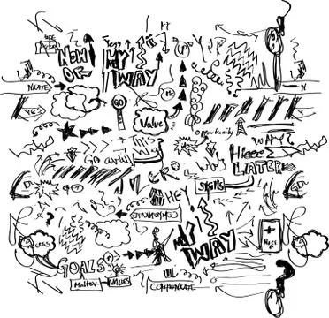 Vector illustration of hand drawn scribbling Illustrazione stock