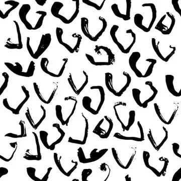 Vector illustration hand drawn seamless pattern. Black and white grunge Illustrazione stock
