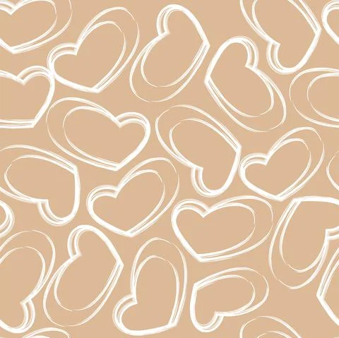 Vector illustration. Hand drawn seamless pattern of hearts. 스톡 일러스트