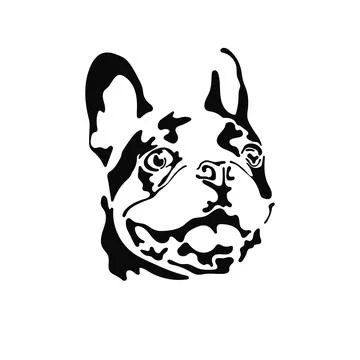 Vector illustration of a hand drawn silhouette of a french bulldog. Stock Illustration