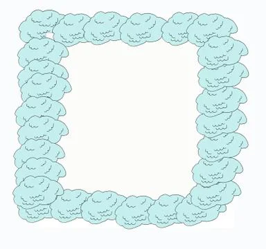 Vector illustration, hand drawn sketch clouds in bubble shape Doodle frames-f Stock Illustration