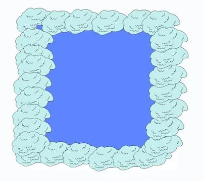 Vector illustration, hand drawn sketch clouds in bubble shape Doodle frames-f 스톡 일러스트