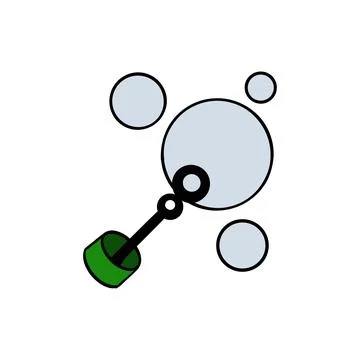 Vector illustration hand drawn soap bubbles, color illustration Stock Illustration