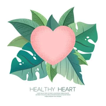 Vector illustration with hand drawn tropical plant leaves and textured pink h Stock Illustration