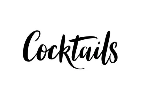 Vector illustration of hand drawn typography lettering Cocktails. Stock Illustration