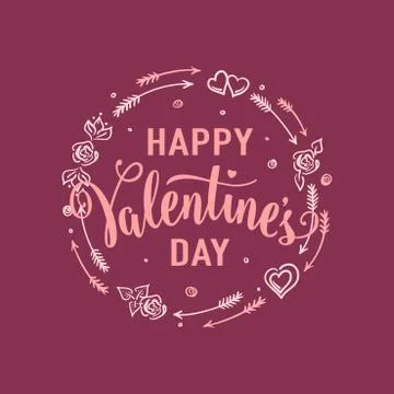 Vector illustration of hand drawn valentines day greeting card Stock Illustration