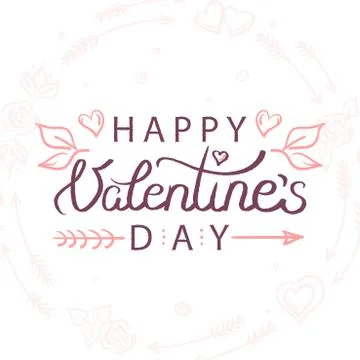 Vector illustration of hand drawn valentines day greeting card Stock Illustration