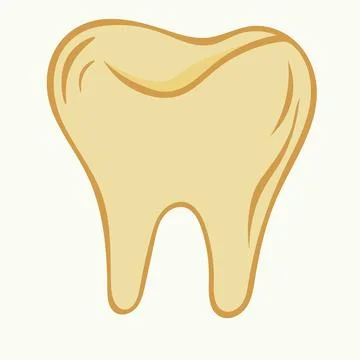 Vector illustration of a hand-drawn yellow molar tooth Stock-Illustration