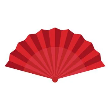 Vector illustration of a hand fan. Icon of fan for web design, printing and o Stock Illustration