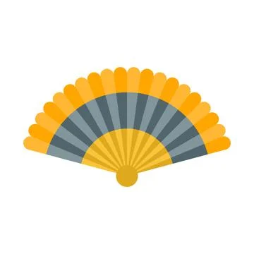Vector illustration of a hand fan. Icon of fan for web design, printing and o Stock Illustration