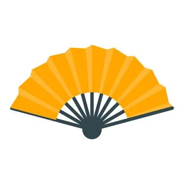 Vector illustration of a hand fan. Icon of fan for web design, printing and o Stock Illustration