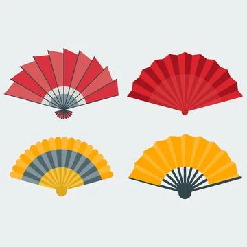Vector illustration of a hand fan Stock Illustration