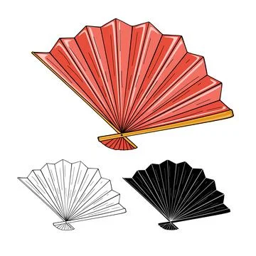 Vector illustration of a hand fan Stock Illustration