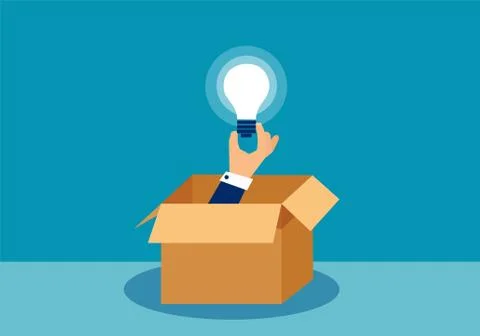 Vector illustration of a hand holding idea light bulb Stock Illustration