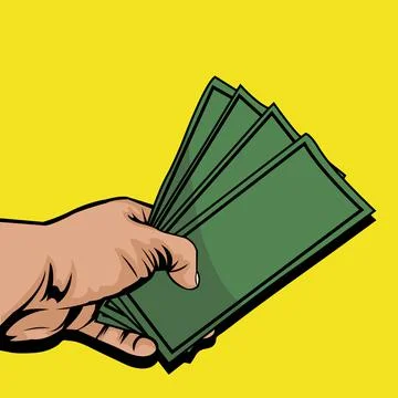 Vector illustration of hand holding some cash Stock Illustration