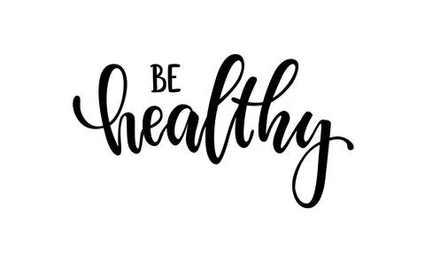Vector illustration with hand lettering be healthy. Template for advertisin.. Stock Illustration
