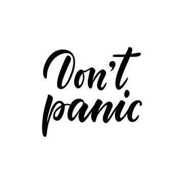 Vector illustration with hand lettering don't panic. Template for advertising Stock Illustration