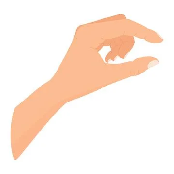 Vector illustration of a hand making a measure gesture. Hand making gesture w Stock Illustration
