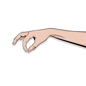 Vector illustration of a hand picking up something Stock Illustration