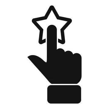 Vector illustration of a hand pointing to a star, symbolizing choice, preference Stock Illustration