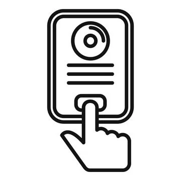 Vector illustration of hand pressing digital button Stock Illustration