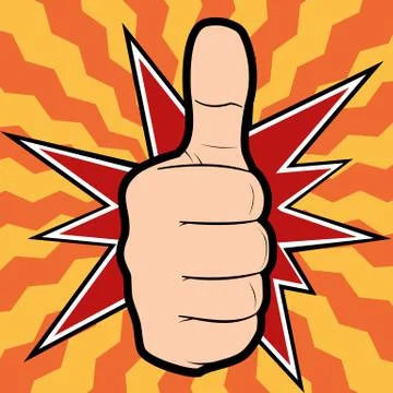 Vector illustration of a hand showing thumbs up Stock Illustration