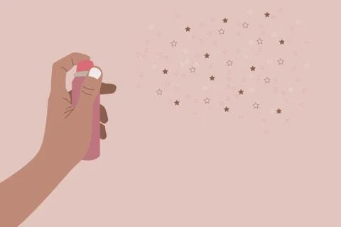 Vector illustration of a hand with a spray can Stock Illustration
