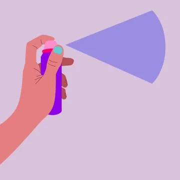 Vector illustration of a hand with a spray can. Stock Illustration