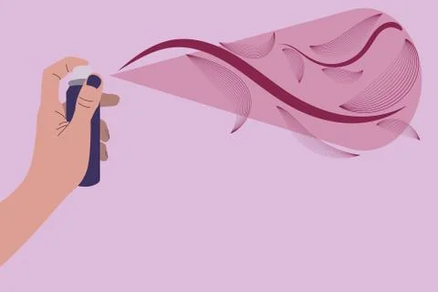 Vector illustration of a hand with a spray can. Stock Illustration