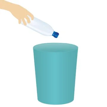 Vector illustration with hand throwing dust into the trash Stock-Illustration