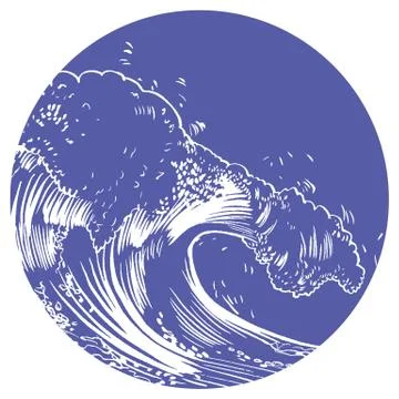 Vector Illustration of handdrawn handpicked waves Stock Illustration