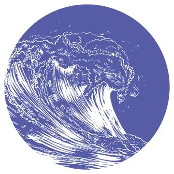 Vector Illustration of handdrawn handpicked waves Stock Illustration