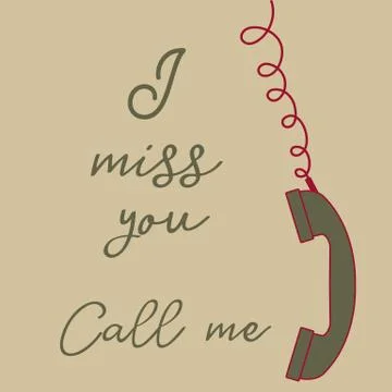 Vector illustration with handle handset. Romantic Illustration