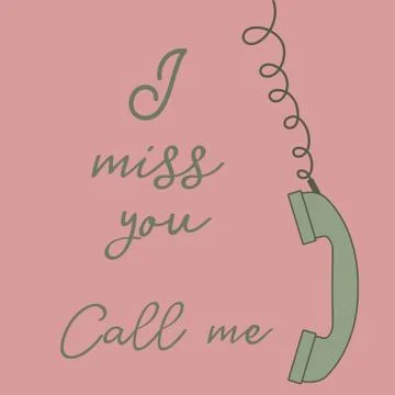 Vector illustration with handle handset. Romantic Illustration