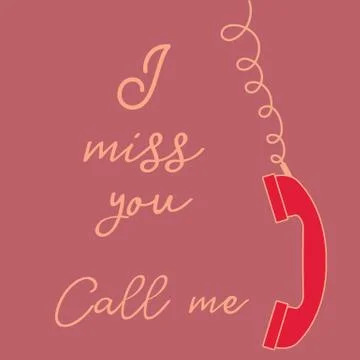 Vector illustration with handle handset. Romantic Illustration