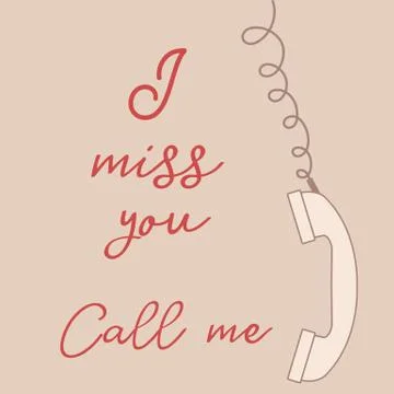 Vector illustration with handle handset. Romantic Illustration