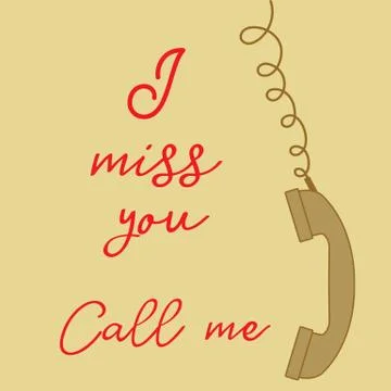 Vector illustration with handle handset. Romantic Illustration