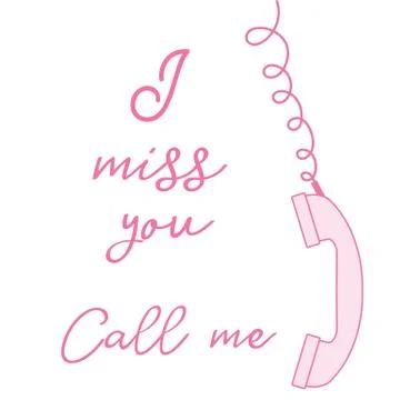 Vector illustration with handle handset. Romantic Illustration