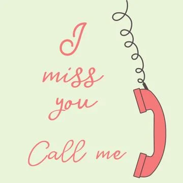 Vector illustration with handle handset. Romantic Illustration