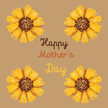 Vector illustration handmade drawing pastel chalks floral backgr Stock Illustration