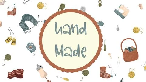 Vector illustration for handmade knitted and sewn products. Stock Illustration