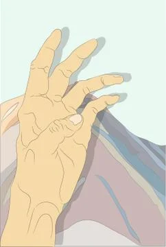 Vector illustration of hands on a colored background Stock-Illustration