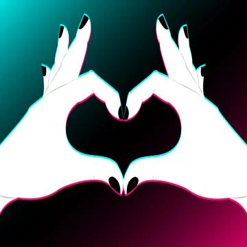 Vector illustration hands make heart sign. Valentine day concept. 스톡 일러스트