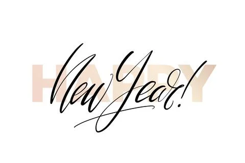Vector illustration. Handwritten calligraphic brush lettering composition of  Stock Illustration