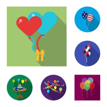 Vector illustration of happy and fun icon. Set of happy and balloon stock vector Stock Illustration